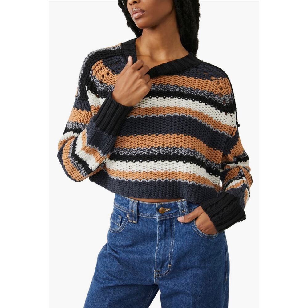 Free People / Devon Sweater / Sunflower seed Combo / sz xs - Picture 2 of 4
